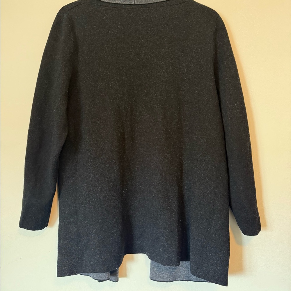 Aritzia Babaton Beekman Black&Grey Merino Wool Blend Colorblock Cardigan Large - Picture 5 of 8
